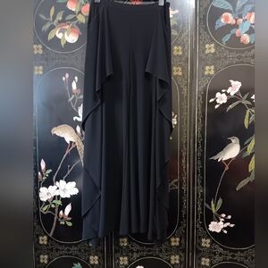 Joseph Ribkoff Black Wide-Leg Draped Pants